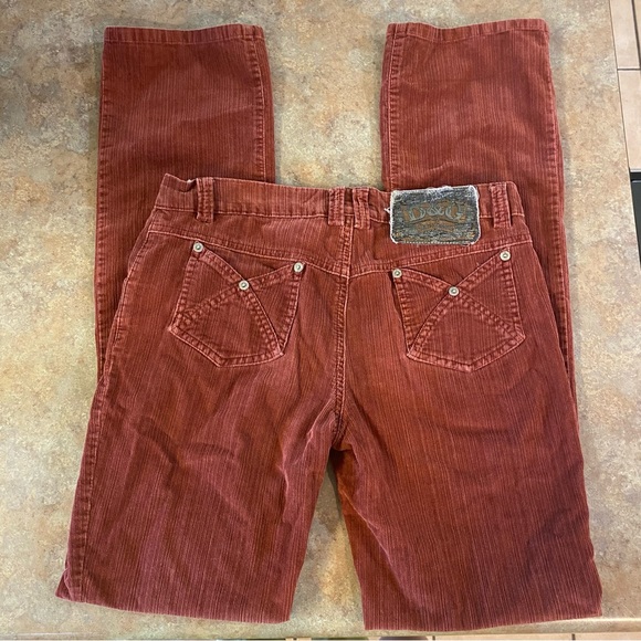 Dolce & Gabbana D&G Corduroy Pants Straight Leg Red Maroon Vintage Look 28 42 - Picture 8 of 13
